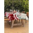 thumbnail image 2 of Outdoor Tablecloth with Umbrella Hole and Zipper, Red Pink Valentine's Rectangle Table Cloth 60x84 Inch Waterproof Tablecloth, Vintage Love Heart Eucalyptus Leaves Picnic Table Cover for Patio, 2 of 7