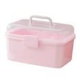 thumbnail image 2 of Estuche de almacenamiento de accesorios para el cabello BLESIY Caja de contenedor de cosméticos a prueba de polvo apilable multipropósito rosa 2 capas, 2 of 7