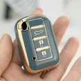 thumbnail image 3 of Key Fob Cover Compatible with Mitsubishi Eclipse Cross Outlander Sport Mirage G4 Lancer 2016-2021 3 Button TPU ABS Smart Key Keychain Case Holder Protector,Gray, 3 of 6