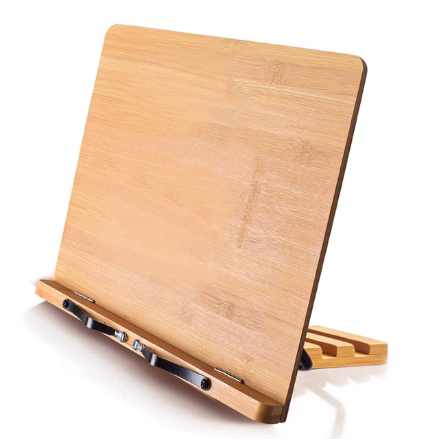 Soporte para libros de cocina de bambú Wishacc ajustable