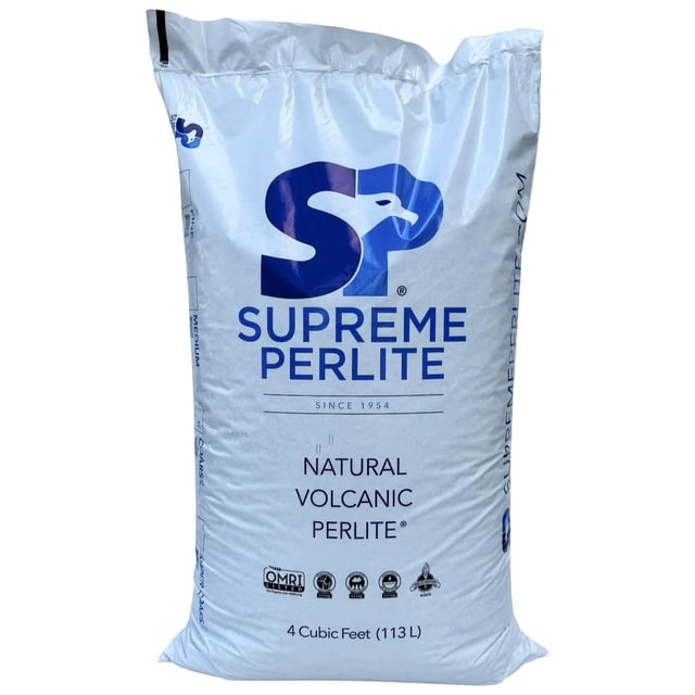 Supreme Perlite Medium Horticultural Perlite, Organic Garden Potting Mix, 4 Cu Ft Bag