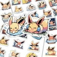 thumbnail image 6 of 50Pcs Anime Pocket Monster EEVEE Decals Popular Classic Anime Stickers Cartoon Waterproof Vinyl Decals for Water Bottle Laptop Guitar Car Luggage Skateboard Manga Gifts for Teens (Eevee), 6 of 6