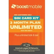 Boost Mobile Preloaded SIM Card, Bring Your Own Device, 3month Plan - Unlimited Talk/Text and Data