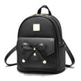 thumbnail image 1 of Kiddopark Bowknot Cute Leather Backpack Mini Backpack Purse for Women,Black, 1 of 8