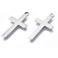thumbnail image 2 of 50Pcs 201 Stainless Steel Cross Pendants Pendant Charm with Stamping Blank Tag Stainless Steel Color Jewelry Findings for Necklace Bracelet Jewelry Making 23x12x1mm Hole: 1.5mm grey, 2 of 2