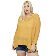 Mustard Oversize Tunic Lightweight Sweater