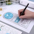 thumbnail image 2 of Regla De Dibujo Multifuncional, Plantillas De Dibujos Geométricos, Reglas De Medición Para Estudiar Dibujos, Escuela Eigraketly EL017153-02, 2 of 5