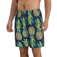 thumbnail image 2 of Disketp Men's Swim Trunks Hawaiian Breathable Surf Beach Swimsuits Mesh Lining Beach Shorts with Pockets-Colorful Pineapples, 2 of 7