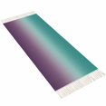 thumbnail image 2 of Gradient Art Abstract Purple Turquoise Hallway Runner Rug 2x6ft, Washable Woven Living Room Bedroom Kitchen Bathrom Carpet with Tassels, Non-Shedding Indoor Outdoor Throw Door Mat for Entryway, 2 of 5