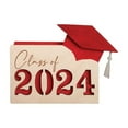 thumbnail image 1 of Xingzhi Personalized Wooden Gift Card Box For Graduation Gifts Graduation Card Book Red, 1 of 6