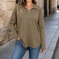 thumbnail image 5 of AloohaidyvioNo Boundaries Womens Half Zip Fleece Sweatshirts Fall Oversized Trendy Long Sleeve Casual Pullover Tops, 5 of 8