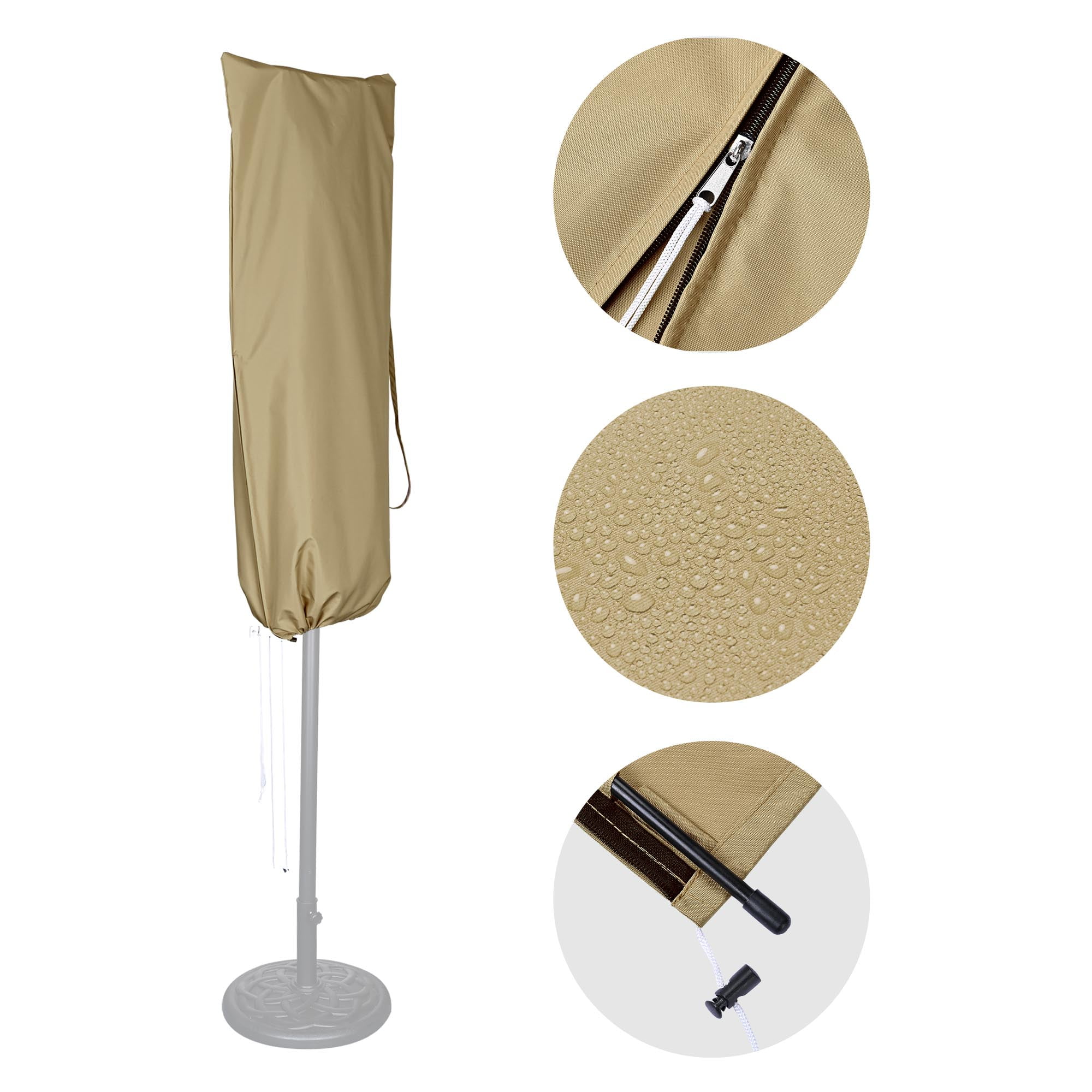 Portable Patio Umbrella Protective Cover Carry Bag Sewin Wands