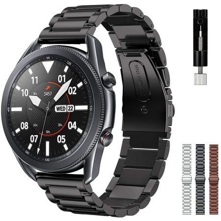 for Samsung Galaxy Watch 3 45mm / Watch 46mm / Gear S3 Frontier / Gear S3 Classic, Premium Stainless Steel