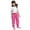 Z1119-Hot Pink, variant on AWZXDE Girls' Spring Fashionable Pleated Pants with Elastic Waist and Pockets, Slim-Fit and Casual, Shows Long Legs, Narrow-Legged Straight Pants Blue,13-14 Years