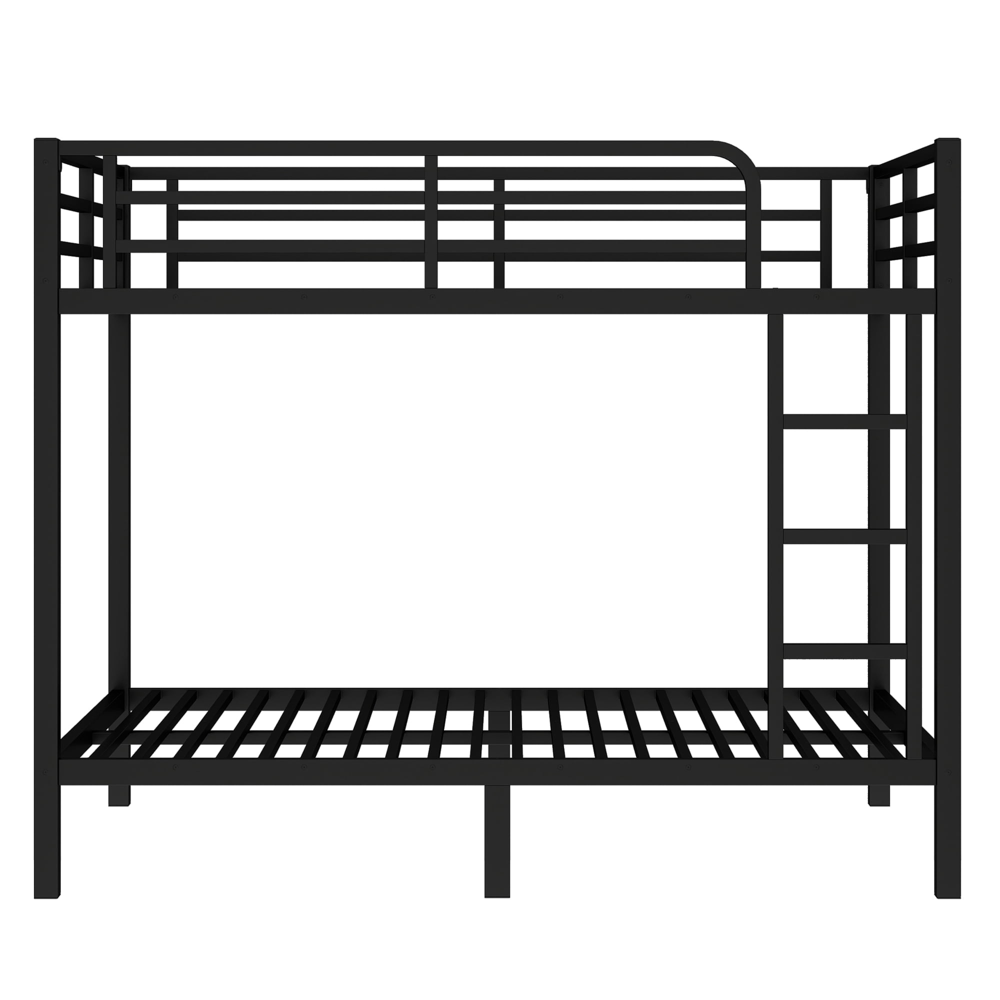 HOQBN Bunk Bed Full over Full,Metal Bunk Bed with Full Length Guardrail,Space-Saving,Noise Reduced,Black