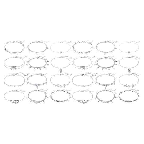 Sonducket 12 piezas cadena tobillera Universal aleación duradera estilo bohemio pie sandalia joyería tobillo pulseras para mujeres niñas fiesta boda Type1 NO1 Sonducket CBP451909