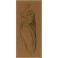 thumbnail image 2 of Pierre Puvis de Chavannes 13x24 Black Ornate Framed Double Matted Museum Art Print Titled: Draped Woman, Standing, Front (1866-1869), 2 of 5