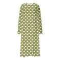 thumbnail image 4 of JUSLIO Womens Nightgown Graphic Print Nightgown Sleep Dress Long Sleeve Loungewear Round Collar Robes Green Pajama Nightgowns Sleepwear, 4 of 6