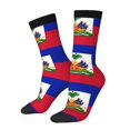 thumbnail image 2 of Womens Funny Socks Haitian Flag Printed Patterned Socks Novelty Socks, 2 of 7