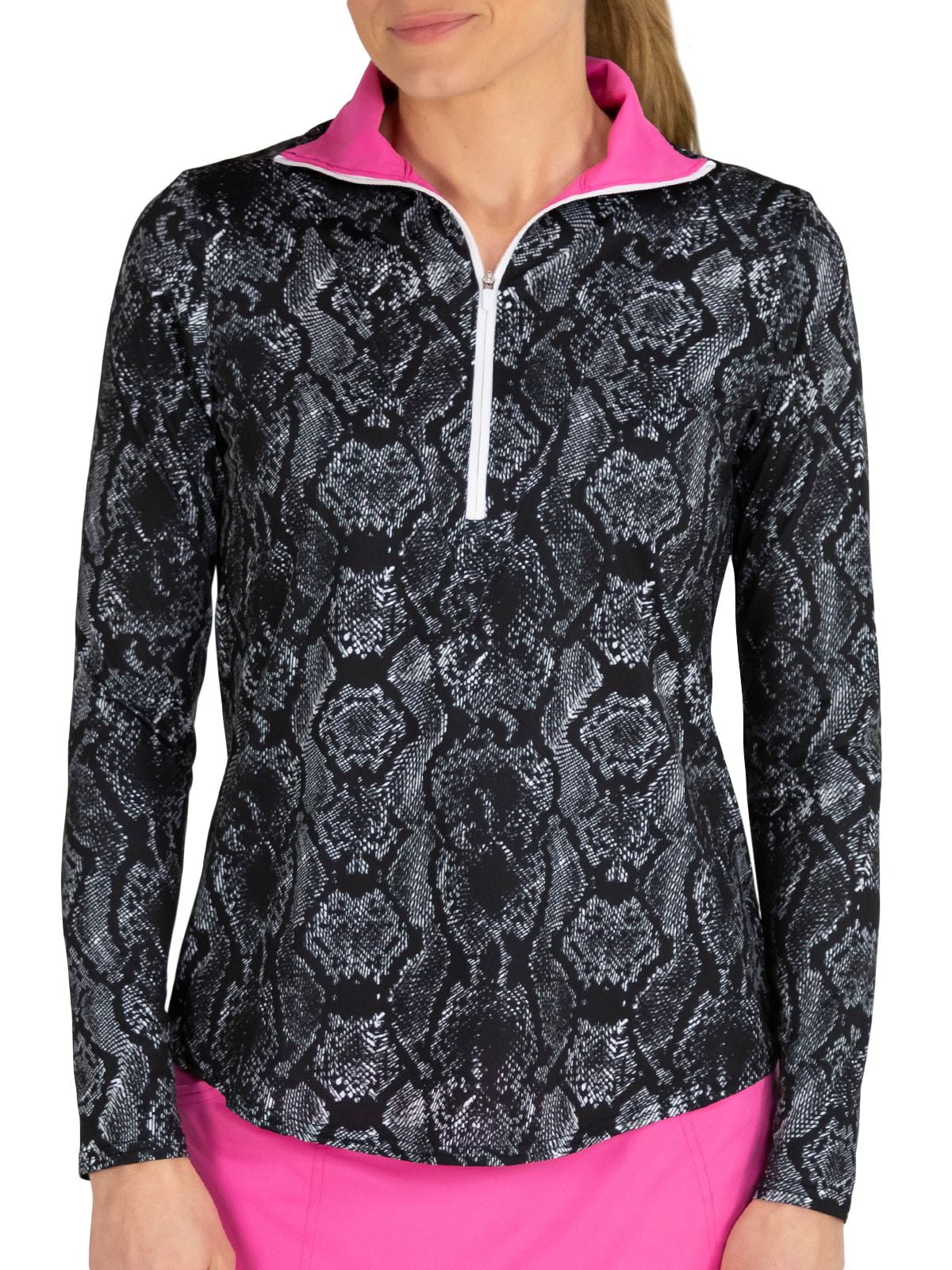 Jofit Women's Foldover Mock Long Sleeve Golf Shirt