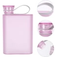 thumbnail image 3 of Botella de agua plana portátil, lindo frasco de viaje, Taza de viaje de plástico esmerilado, contenedor de agua, hervidor de agua, botella de agua (rosa), 3 of 5