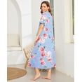 thumbnail image 3 of Ekouaer Women Robes Zipper Front Short Sleeve Full Length Housecoat with Pockets Loungewear, 3 of 4