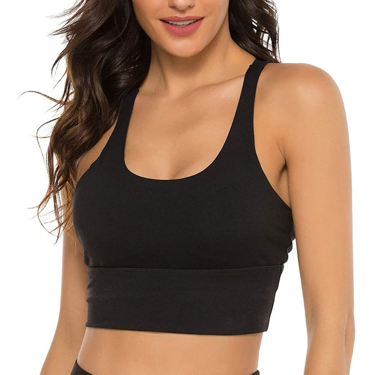 Sports Bras for Women 2Pcss Back Padded Strappy Cropped for Yoga