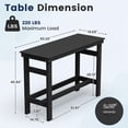 thumbnail image 3 of FUNDAZE HDPE Outdoor Bar Height Table, Oversized Rectangle Patio Table with Umbrella Hole & Footrest, Weather Resistant Tall Side Table for Garden, Poolside, Balcony, Black, 3 of 8