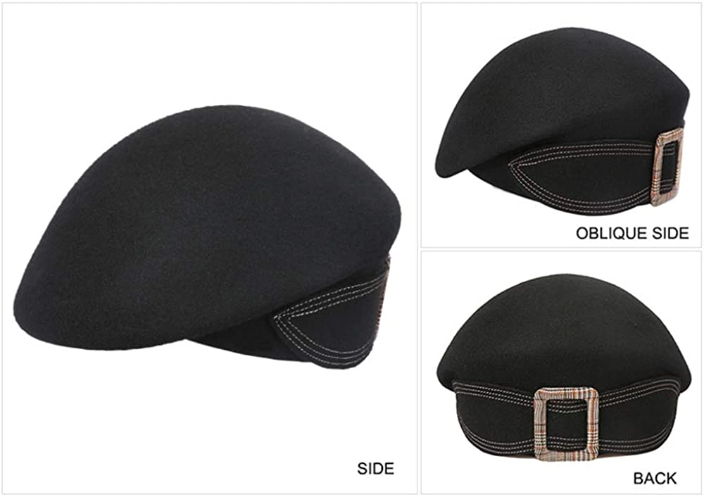 Women Elegant Beret Wool Felt Hat 