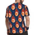 thumbnail image 2 of Wukai American Football and Fire Flames Print Men's Short-Sleeved Mesh T-Shirt,Quick-Dry Short Sleeve Workout T-Shirt-X-Small, 2 of 8