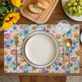 thumbnail image 4 of Watercolor Flowers Placemats Set of 8, Spring Floral Daisy Plants Country Beige Placemats for Dining Table, Place Mats for Kitchen Tabletop, Waterproof Wipeable Dining Table Mats Set, 4 of 9