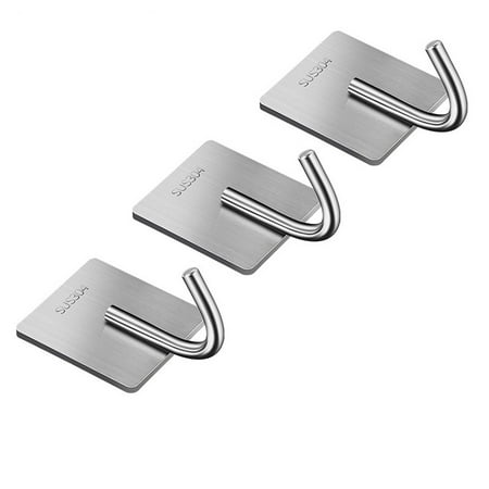 

Yidarton 304 Stainless Steel Hook Kitchen Bathroom Non-perforated Strong Viscose Wall Hook Multifunctional Seamless Hook 3PCS Silver