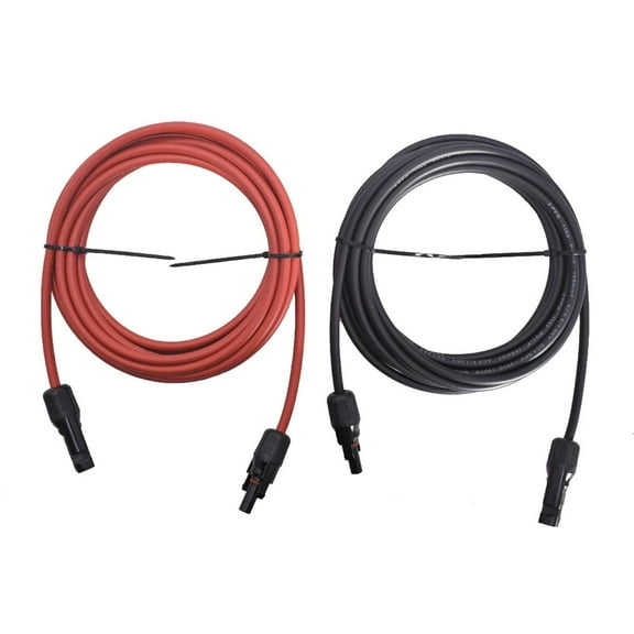 waltyotur 15FT 10AWG Black   Red 10 Gauge Solar Panel Extension Cable Wire with Female and Male Connector Solar Connector