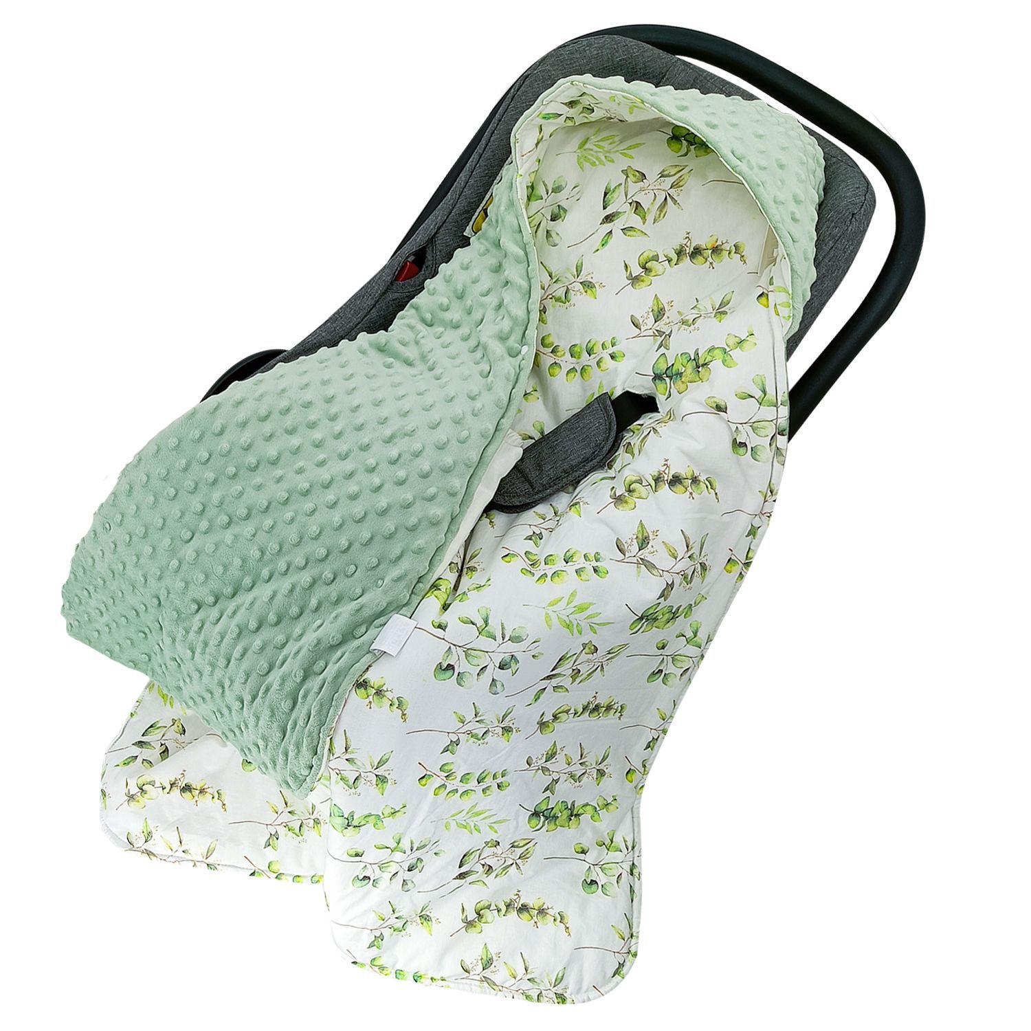 Baby Wrap Blanket Car Seat Bunting 90x90cm Blanket with Soft and Fluffy Cotton Hood for Stroller