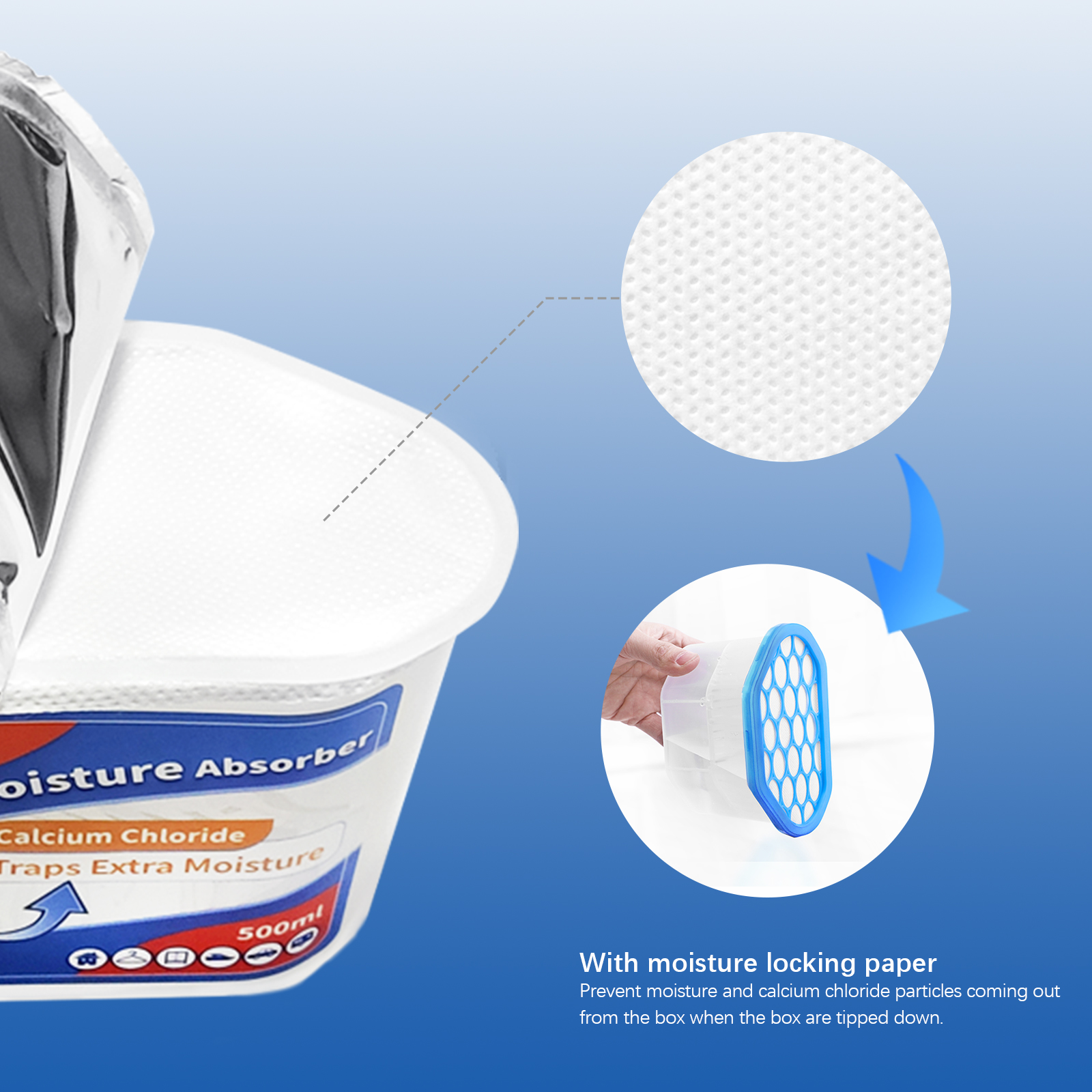 Vacplus 6 Pezzi Deumidificatore Casa, 500ml Scatole Portatili Assorbi