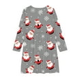 thumbnail image 4 of Zwiiyzr 4-14 Years Toddler and Girls' Skater Twirl Dress Christmas Printed Princess Dress Long Sleeved Round Neck Dress Multicolor, 4 of 4
