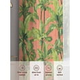 thumbnail image 6 of Palm Tree Tropical Sheer Curtains 108 Inch Length 2 Panels Set for Living Room/Bedroom, Pink Summer Green Botanical Semi Curtain Sheers Drapes Rod Pocket Curtains Window Treatment Set 52''x108''x2, 6 of 7