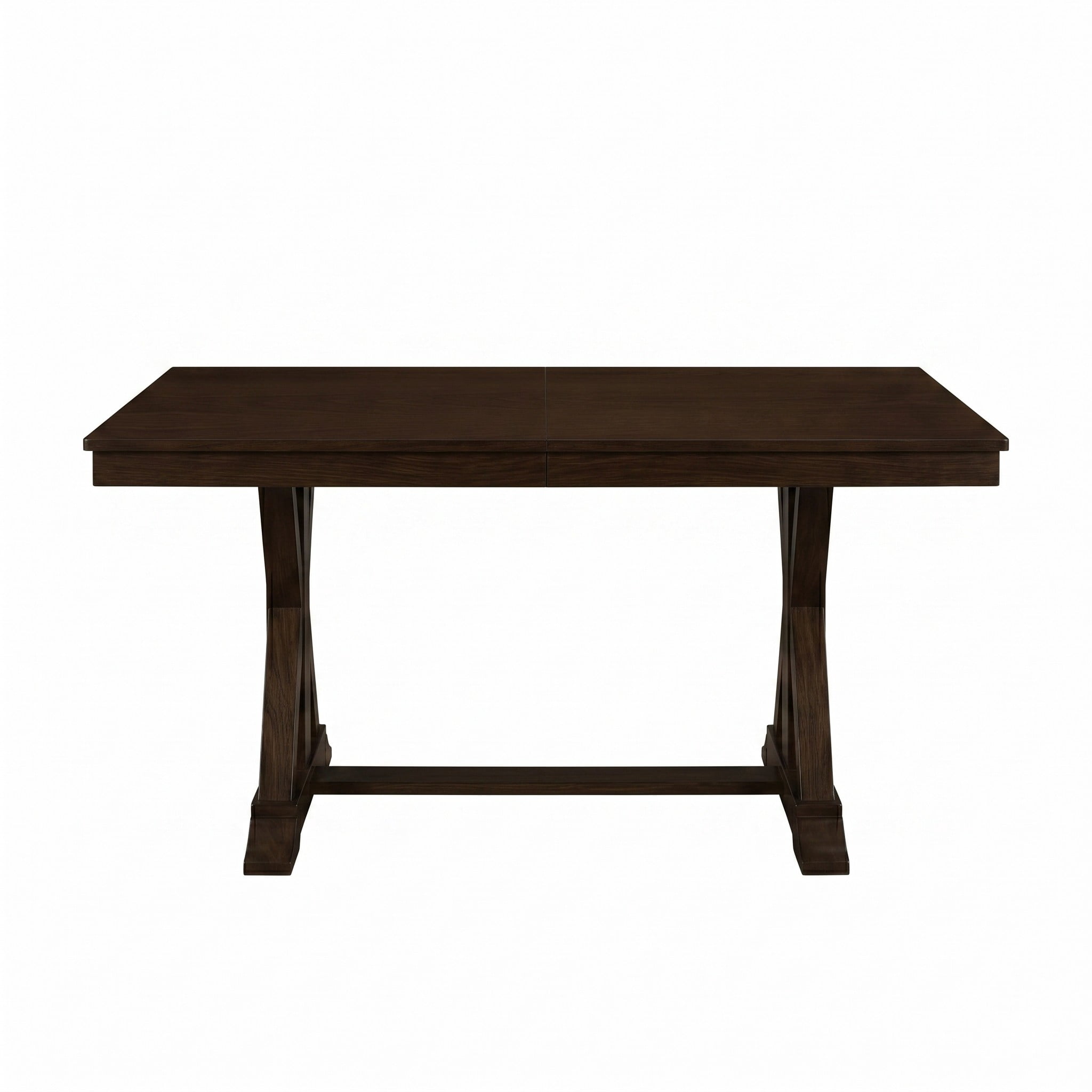 Home Design Talon Rectangular Dining Table with Trestle Base, Solid Wood Construction, Traditional Style, Black