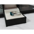 thumbnail image 2 of Topaze Bleue Naturelle, Bague Solitaire Bleue avec Accents, Bague Ronde pour la Rentrée Scolaire Anniversaire pour Elle, Bague Promesse Antique, Bague Minimaliste, 2 of 4