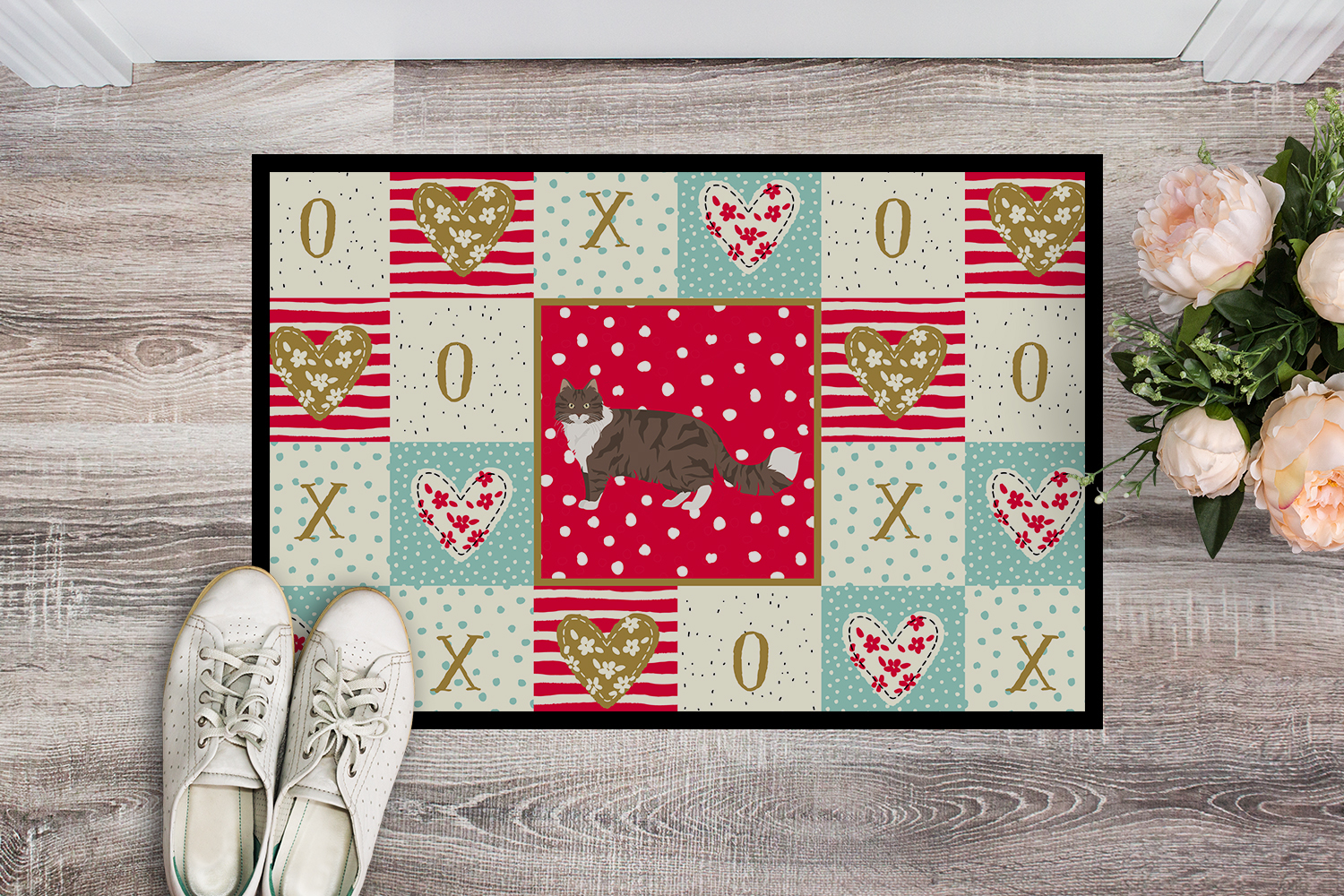 Norwegian Forest Cat Love Door Mat