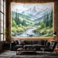 thumbnail image 6 of Mountain Lake Painting with Realistic Painterly Rushing River, Mystical Fantasy for Space Lovers, Galaxy Room Decor, Housewarming Gift, Tapestry Wall Hanging for Bedroom and Dorm, 6 of 7
