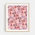 thumbnail image 2 of Monochrome Faces - India Line Drawing Abstract Minimalist Line Art Modern Art Pop Art Pattern Geometric Unframed Wall Art Print 24 x 32 inches, 2 of 13