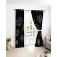 thumbnail image 3 of Black Dandelion Blackout Curtains for Bedroom/Living Room, Thermal Insulated Kitchen Curtains, Spring Modern Minimalist Country Flower Grommet Darkening Window Treatment Drapes 27.5"x39"x2, 3 of 8