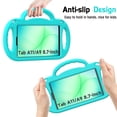 thumbnail image 4 of BMOUO Kids Case for Samsung Galaxy Tab A11 8.7 Inch 2025 / A9 8.7" 2023 / A7 Lite 8.7” 2021, with Shoulder Strap Lightweight, Shockproof Handle Stand Protective Cover, Cyan, 4 of 7