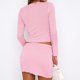 thumbnail image 5 of Traje de falda corta de verano de color sólido para mujer Traje de cuello redondo Falda superior Traje de calle FLhrweasw Nuevo, 5 of 7