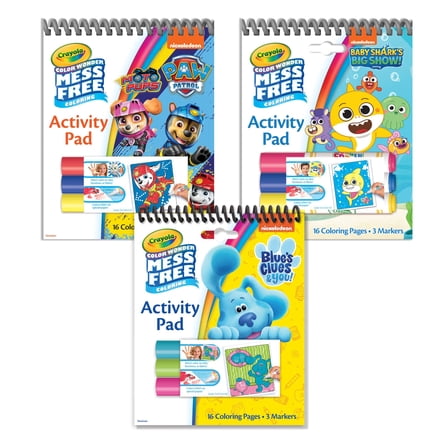 Crayola Nickelodeon Color Wonder Bundle (3 Pack), Mess Free Activity Pads & Markers, Gift for Toddlers, Coloring Set for Kids, 3 