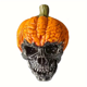 thumbnail image 1 of Spooky Halloween Decoration: 1pc Evil Pumpkin Skull Resin Craft for Outdoor Garden, 1 of 4