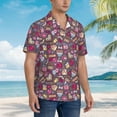 thumbnail image 3 of Logiee Doodles Wedding Print Mens Hawaiian Shirts,Loose-Fit Short Sleeve Button Down Tropical Aloha Beach Shirt,Summer Vacation Wedding Tops,Large, 3 of 7