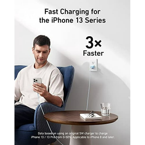 Cargador Anker USB C 20W, Cargador 511 (Nano Pro), Cargador rápido compacto duradero PIQ 3.0, Anker Nano Pro para iPhone 13/13 Mini/13 Pro/13 Pro Max/12, Galaxy, Pixel 4/3, iPad/iPad mini (cable no in
