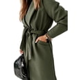 thumbnail image 4 of LANGWYQU Autumn Winter Long Sleeve Women Lapel Solid Jacket Open Front Coat, 4 of 5